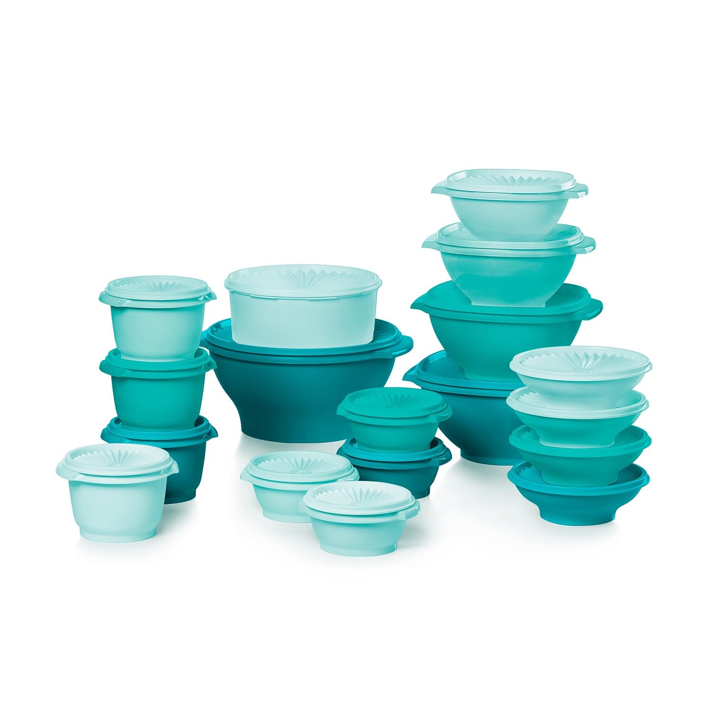 Tupperware Heritage 36-Piece Vintage Blue Set (18 Containers + 18 Lids)