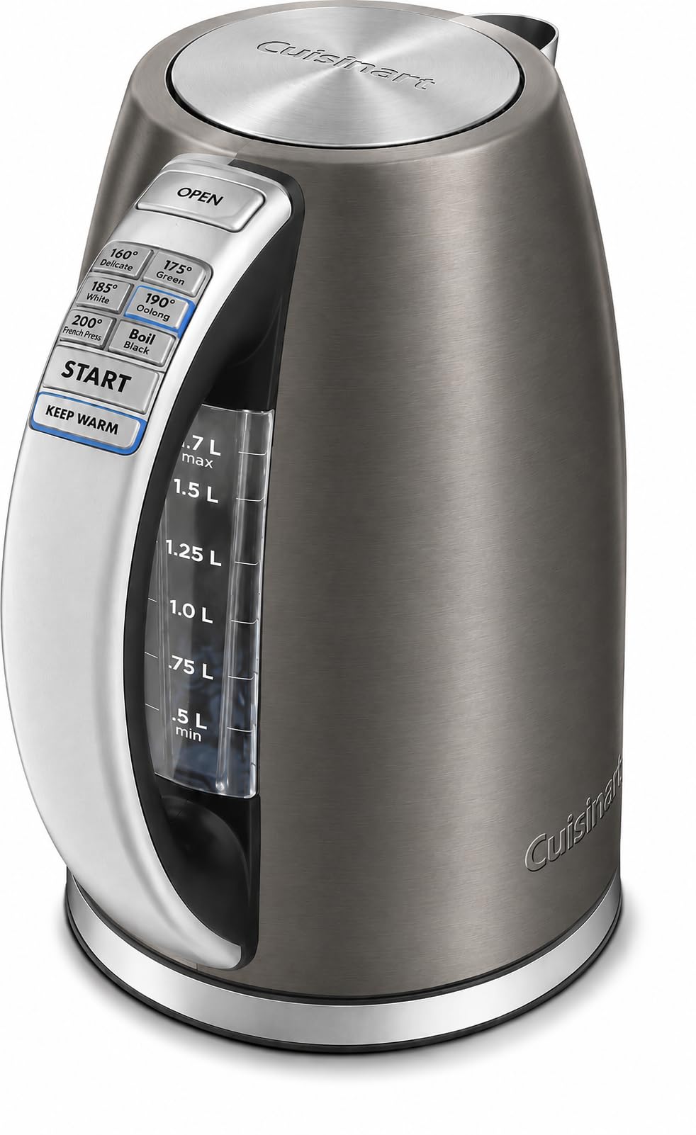 Cuisinart PerfecTemp 1.7-Liter Electric Kettle, Cordless Electric Tea Kettle, 1500W for Fast Heat-Up, 6 Preset Temperatures, 30-Minute Keep Warm, Stay Cool Nonslip Handle, Red Stainless