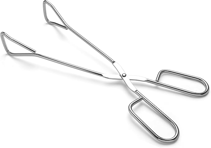 Hiash 9-Inch and 11-Inch Heavy Duty Stainless Steel Kitchen Tongs - Comfortable Ergonomic Grip, Scissor Design, Heat Resistant for BBQ and Cooking