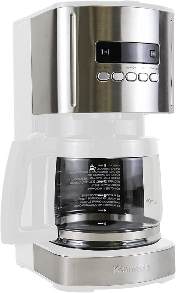 Kenmore Drip Coffee Maker - 12 Cup Programmable Cafe Machine With Glass Pot, Regular & Bold Brew, Auto Shut Off Large Water Reservoir, Reusable Filter, Kitchen Appliances For Cafeteria Barista, Red
