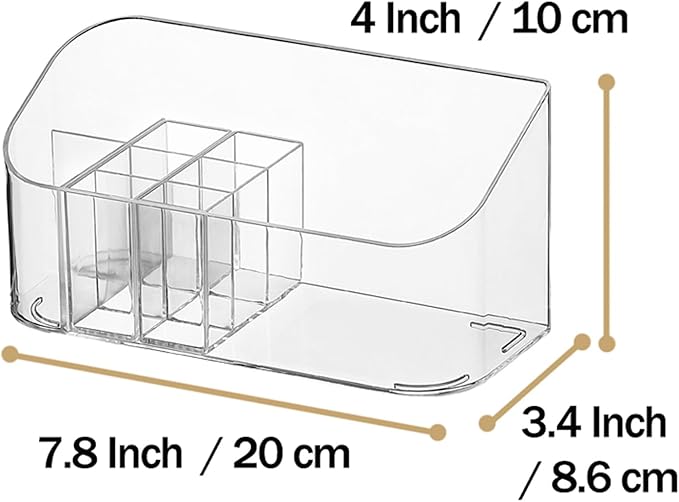 MORNITE Bathroom Counter Shelf Vanity Trays, Makeup Organizer Tray with 9 Compartments, Trays Holders for Medicine Bathroom Cabinet, Clear