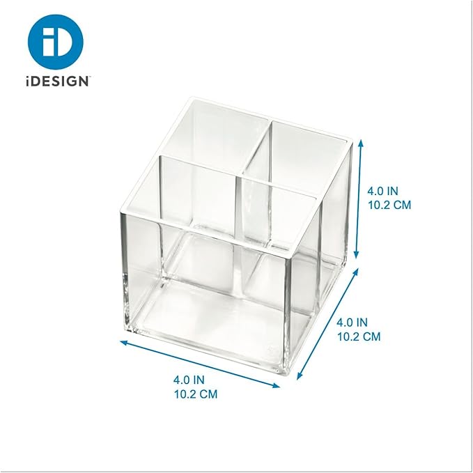 iDesign The Sarah Tanno Collection Cosmetic Organizer Cube, 4" x 4" x 4.25", Clear