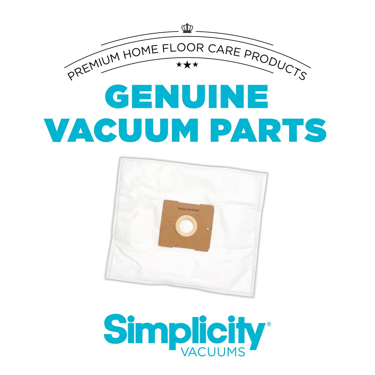 Simplicity Jill Vacuum Bags, Type Z, SZH-6 Replacement Bags, 6-pack Set