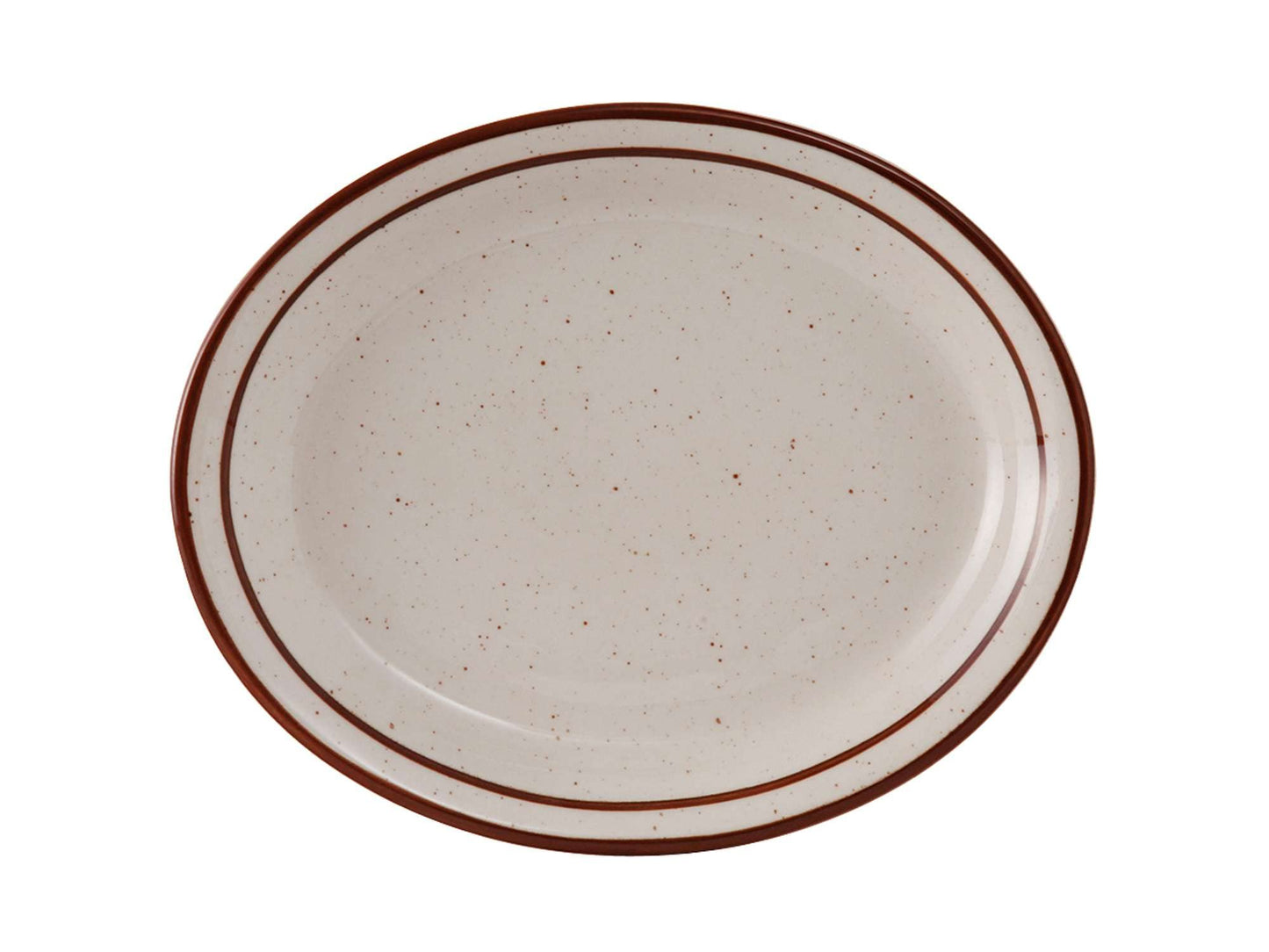 Tuxton China TBS-013 Platter, 11-1/2" x 9-1/8", Oval, Narrow Rim, Microwave and Dishwasher Safe, Oven Proof, Fully Vitrified, Ceramic, Bahamas, Pack of 12
