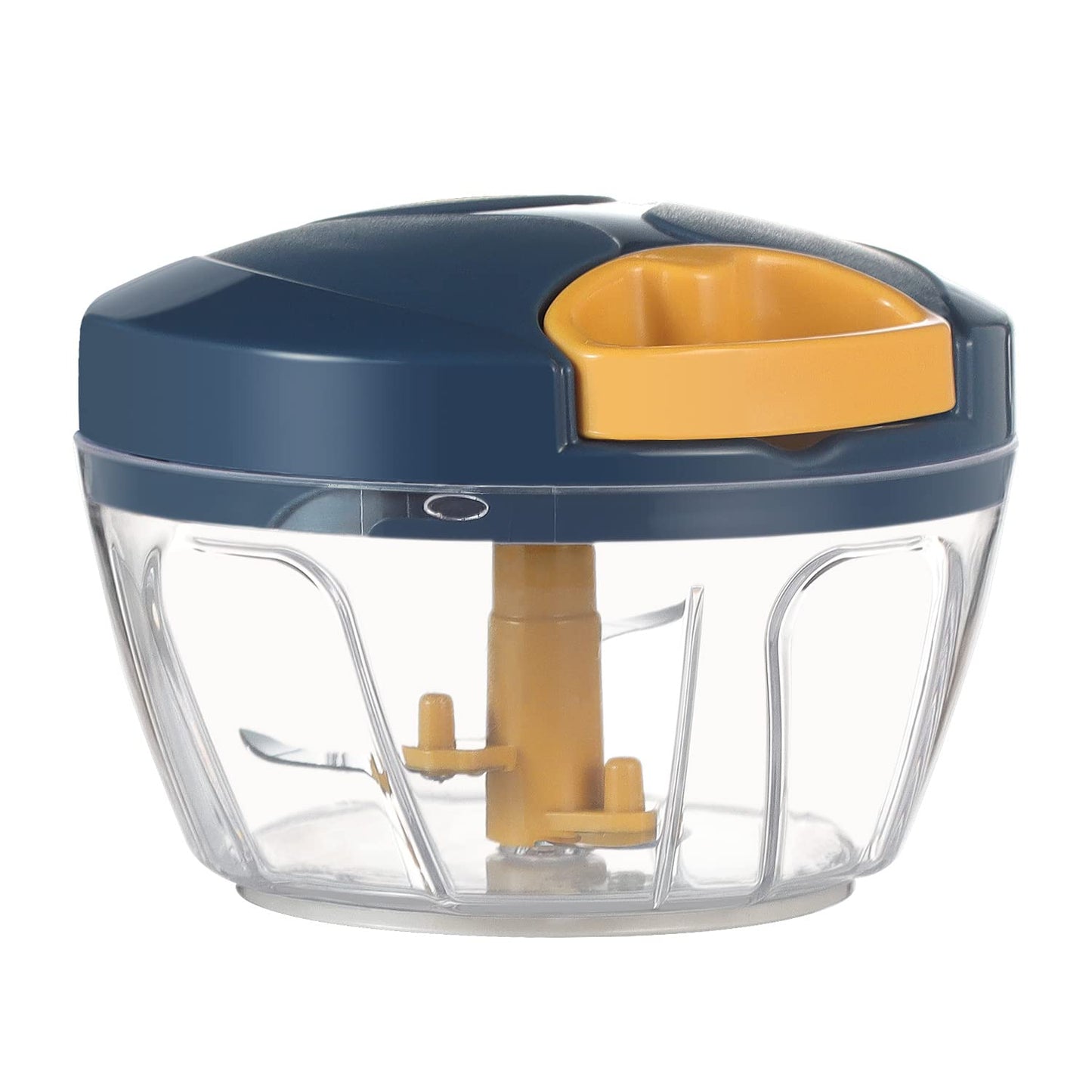 Ourokhome Manual Food Processor Vegetable Chopper, Portable Hand Pull String Garlic Mincer Onion Cutter for Veggies, Ginger, Fruits, Nuts, Herbs, etc., 500ml, Blue