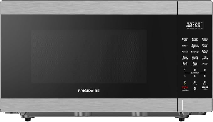 FRIGIDAIRE 1.1 Cu Ft Stainless Steel Countertop Microwave Oven, Multi Function, Programmable, 1000W, residential kitchen, Stainless