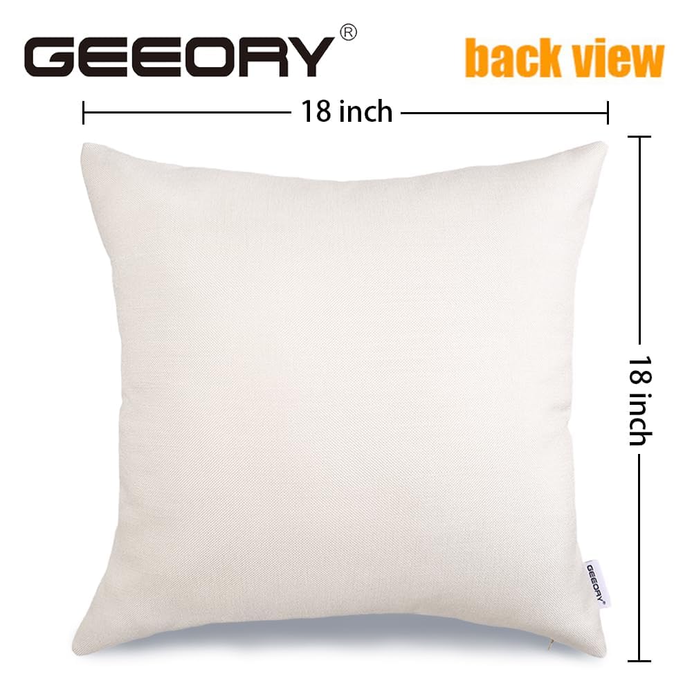 GEEORY Fall Throw Pillow Covers 18x18 Inch Set of 4, Buffalo Plaid Pumpkin Scarecrow Orange Cushion Case for Sofa & Bed Autumn Thanksgiving Decor Farmhouse Home Decoration