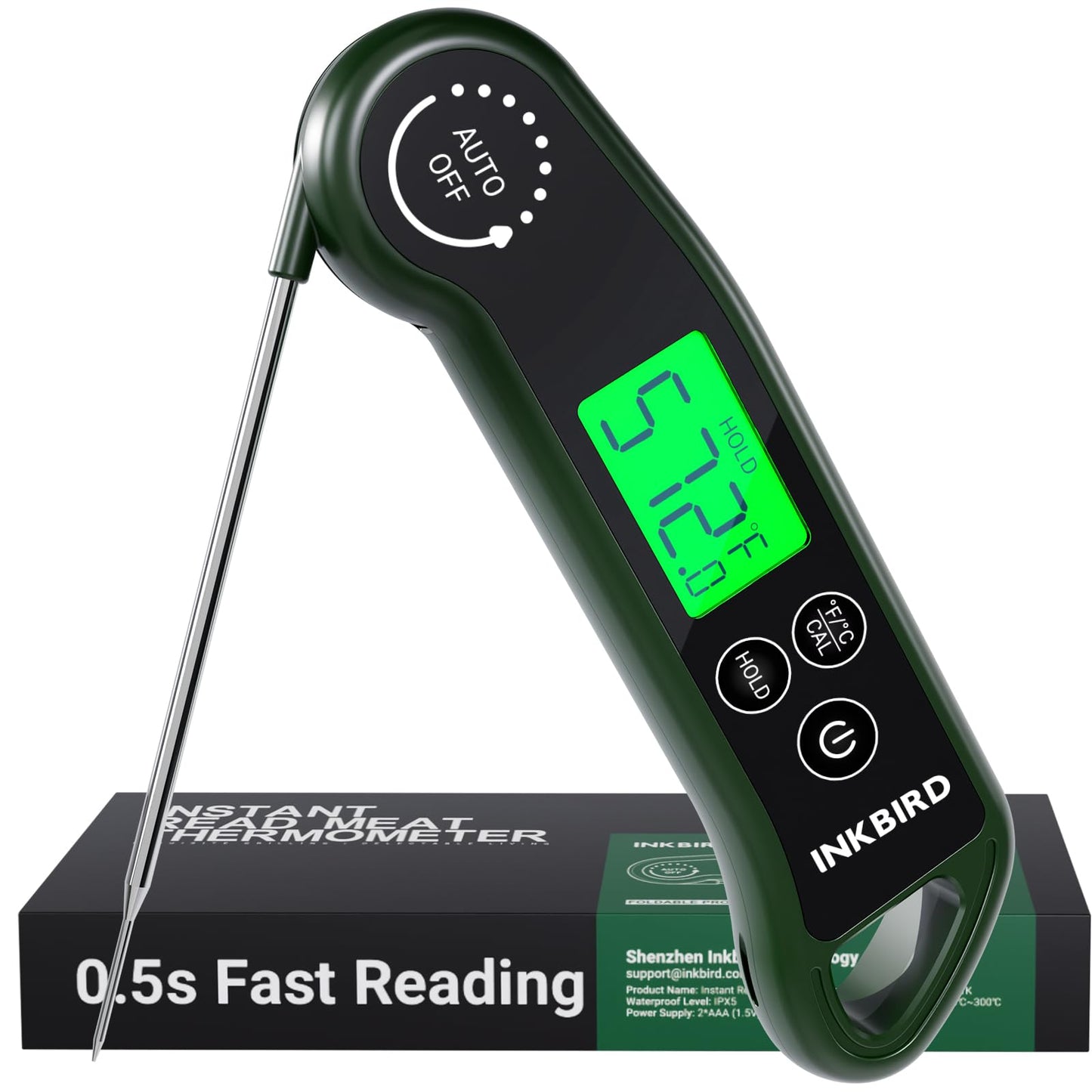 INKBIRD 0.5S Waterproof Instant Read Meat Food Thermometer for Cooking