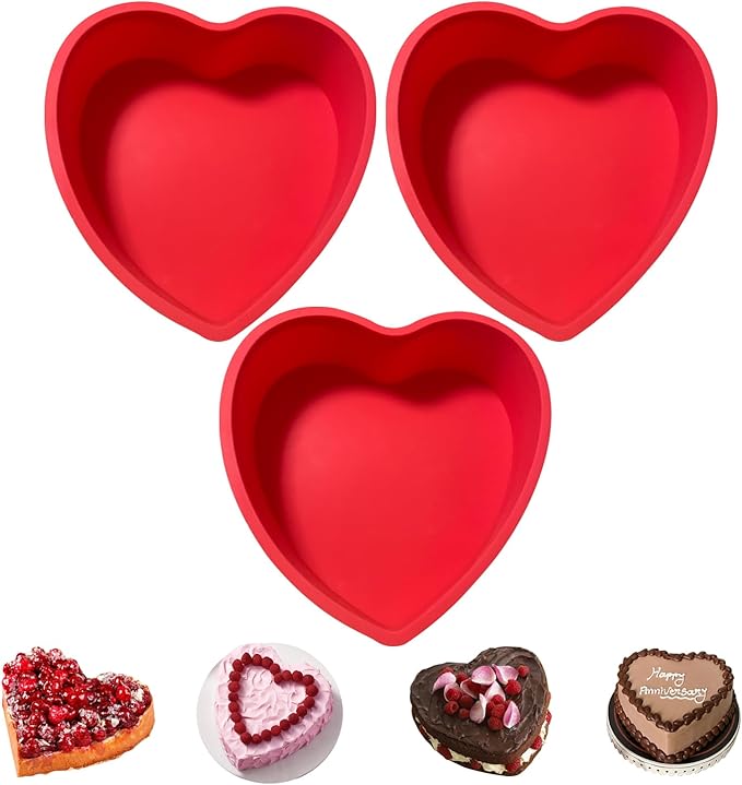 2pcs 6 Inch Silicone Cake Pan for Baking, Round Cake Molds Pan Silicone Baking Molds Non-Stick Quick Release Suitable for Cheesecake Chocolate Cake Brownie Cake puddings