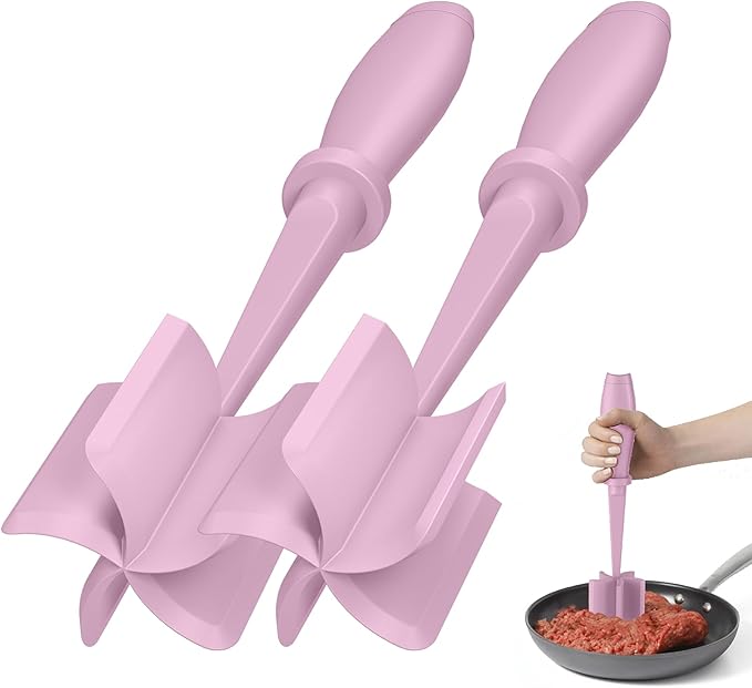 2Pack Meat Chopper Upgrade Hamburger Smasher, Masher for Ground Beef