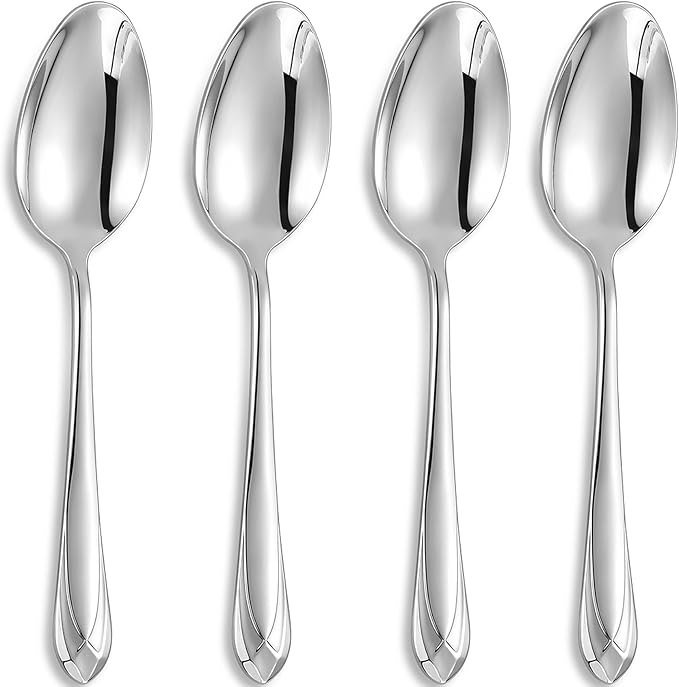 KEAWELL Premium Astra 4-Piece 7.4-Inch Dinner Spoon Set (4, Dinner Spoons)
