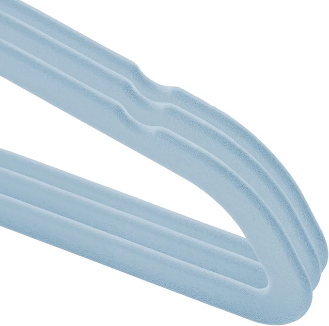Casafield 100 Velvet Baby Hangers - 11" Size for Infant & Toddler Clothes - Light Blue
