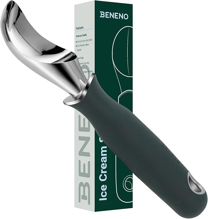 Beneno Premium Heavy Duty Ice Cream Scoop with Ergonomic Grip Handle, Pink