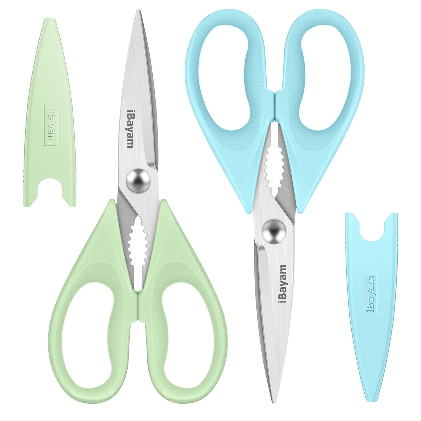iBayam Kitchen Scissors Shears All Purpose Heavy Duty, Protective Sheath