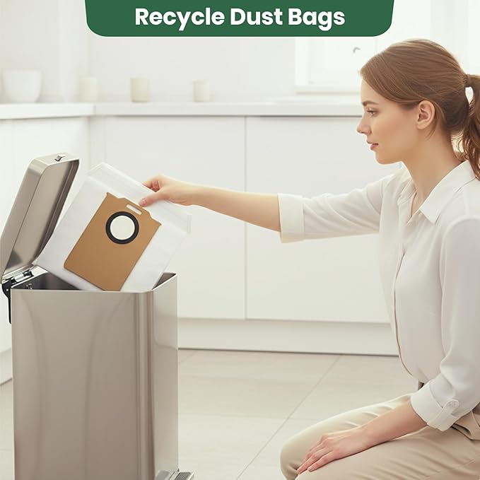 Bluevisk 14 Pack MS1 MAX Dust Bags Compatible with MONSGA MS1 MAX Robot Vacuum Bags 3L Large Capacity Heavy Duty Bags for Home Vacuum