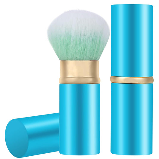 Falliny Retractable Makeup Brush, Travel Kabuki Face Blush Brush, Portable Powder Foundation Sunscreen Brush with Cover for Blush, Bronzer, Buffing, Flawless Powder Cosmetics