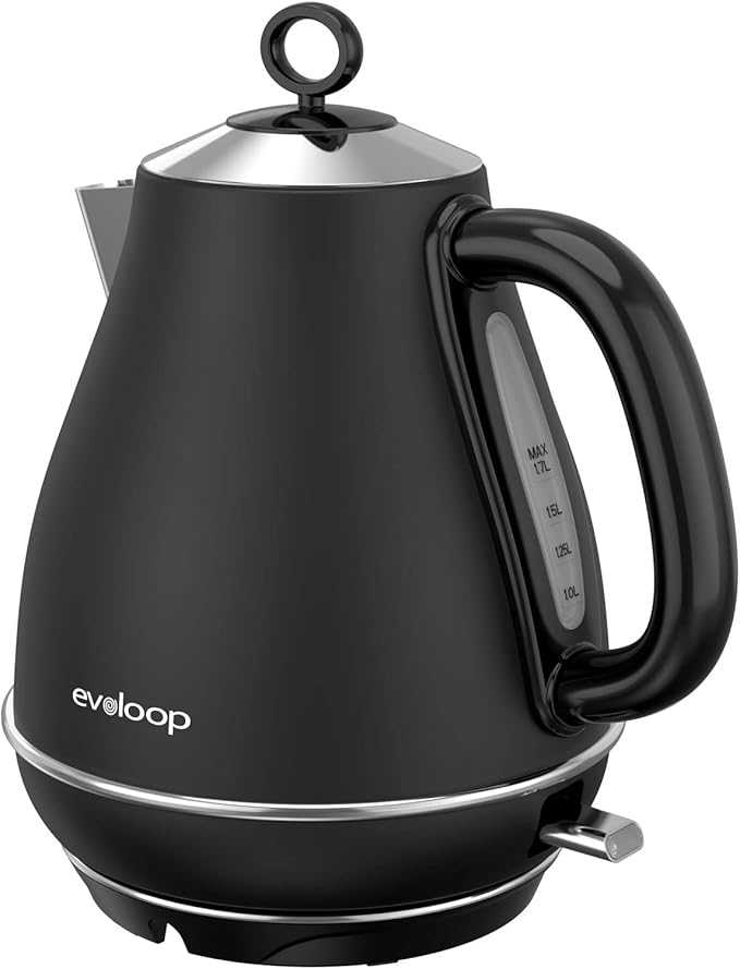 Evoloop 1.7L Electric Kettles, BPA Free Tea Kettle, Hot Water Boiler Heater, Stainless Steel Teapot, Auto Shut-Off & Boil-Dry Protection, 120V/1500W