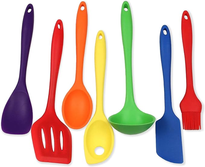 Chef Craft Premium Silicone Kitchen Tool and Utensil Set, 9 Piece, Red