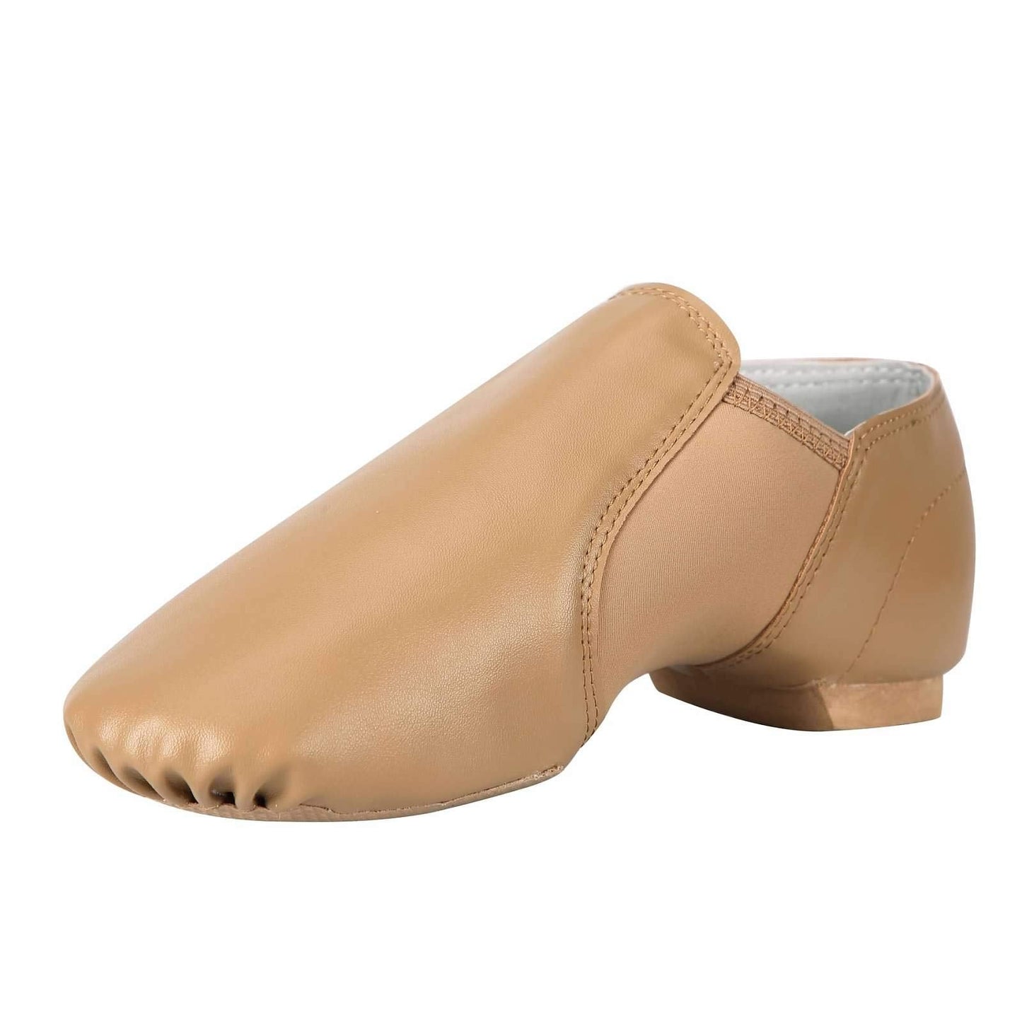 Linodes Unisex 006 PU Leather Upper Slip-on Jazz Shoe for Women and Men's Dance Shoes-Black 7.5M