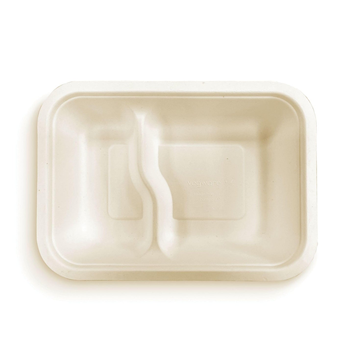 Vegware Compostable 60oz Large Molded Fiber To Go Containers, Case of 600, Nourish, No-Added PFAS, Reuseable, Bagasse, Meal Prep Food Storage, Suitable for Hot or Cold, Choice of Size 5 Lids & bases