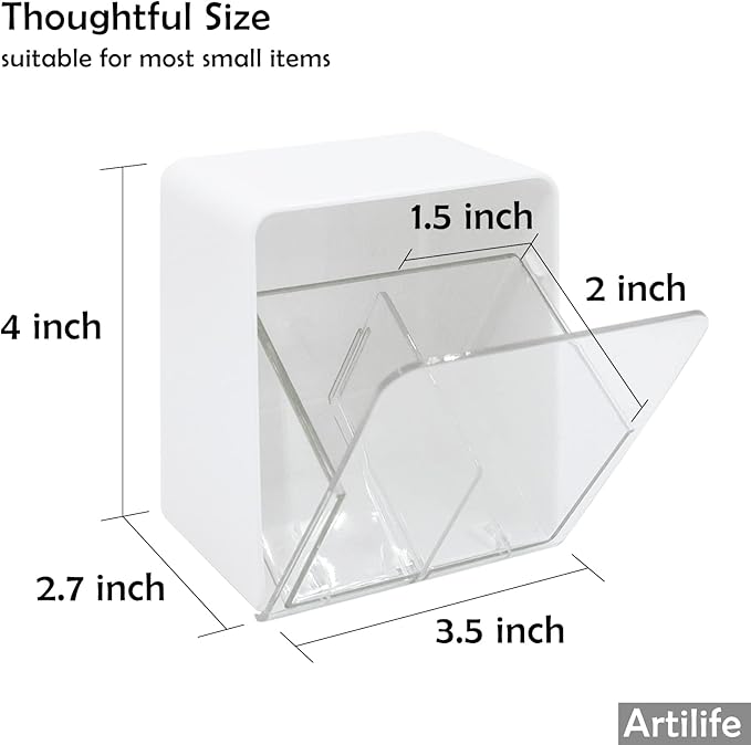 Artilife Bathroom Qtip Holder Canisters for Swabs and Balls, Vanity Countertop Storage Organizer (1 Pack)