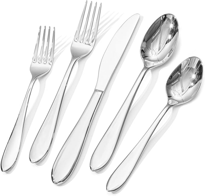 KINGSTONE 40-Piece Silverware Set for 8,18/10 Stainless Steel