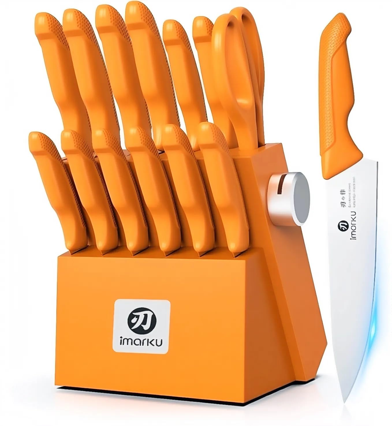 imarku 14-Piece Kitchen Knife Set, High-Carbon Stainless Steel,Pink