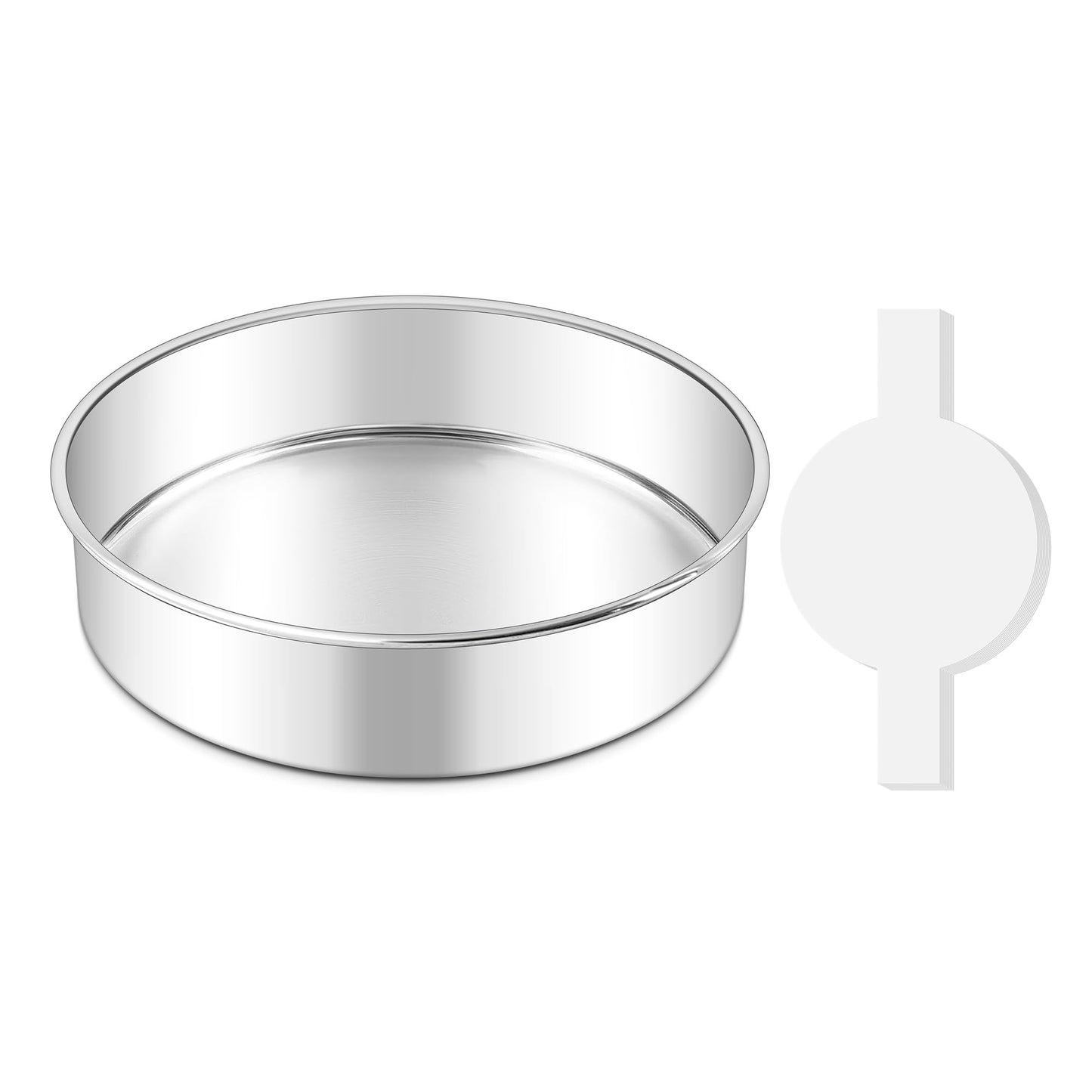 LIANYU 9 Inch Round Cake Pan Set of 2, Stainless Steel Layer Pan for Baking