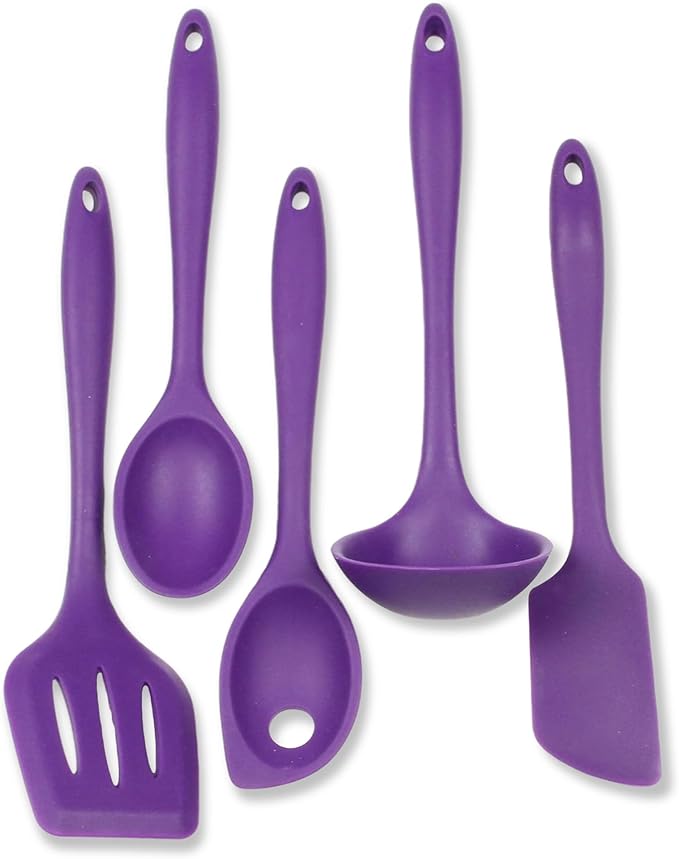 Chef Craft Premium Silicone Kitchen Tool and Utensil Set, 9 Piece, Red