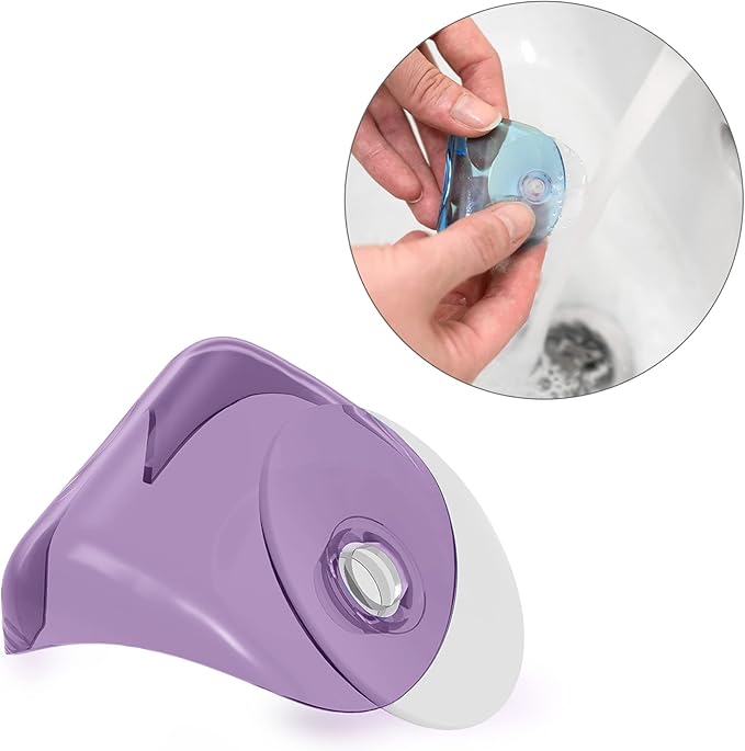 kwmobile 2x Razor Holder with Suction Cup - Self-Adhesive Shaver Wall Mount - Bathroom Organizer for Glass and Tiles - Lavender/Transparent