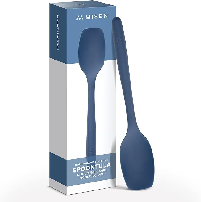 Misen Spoontula - Dishwasher Safe, Heat resistance, Nonstick Safe - Professional-Grade Versatile Kitchen Tool for Stirring, Spponging, Folding and Flipping - 4 Tools in One - Built to Last - Gray