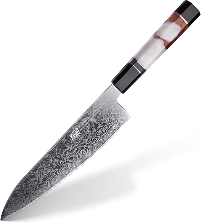 FINDKING 7 Inch Nakiri Vegetable Knife, Japanese Usuba Chef's Knife, Perfect for Home Cooking (BLACK-ROSE Series)