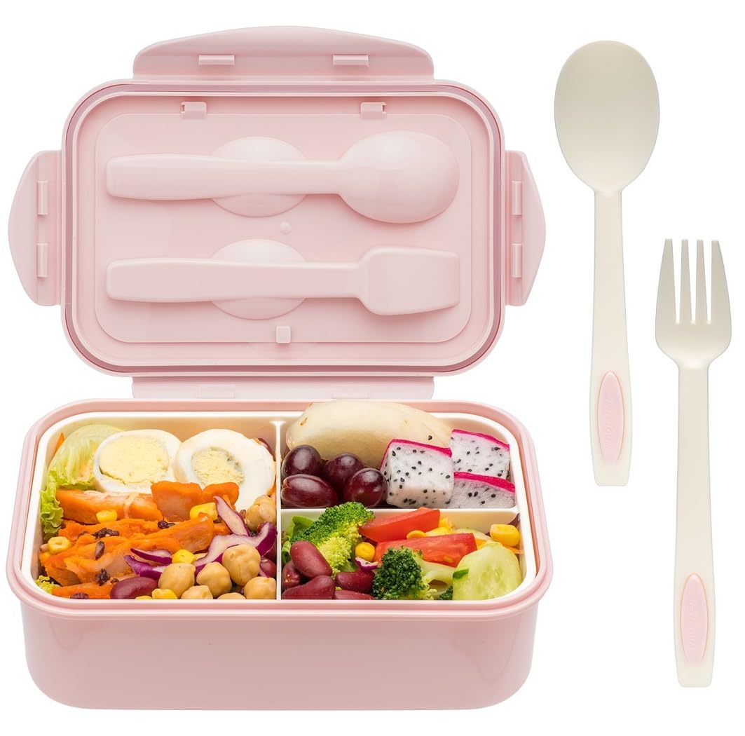 LOVINA Bento Lunch Box for Adults Kids - 1100ML/Built-in Utensil, BPA-Free