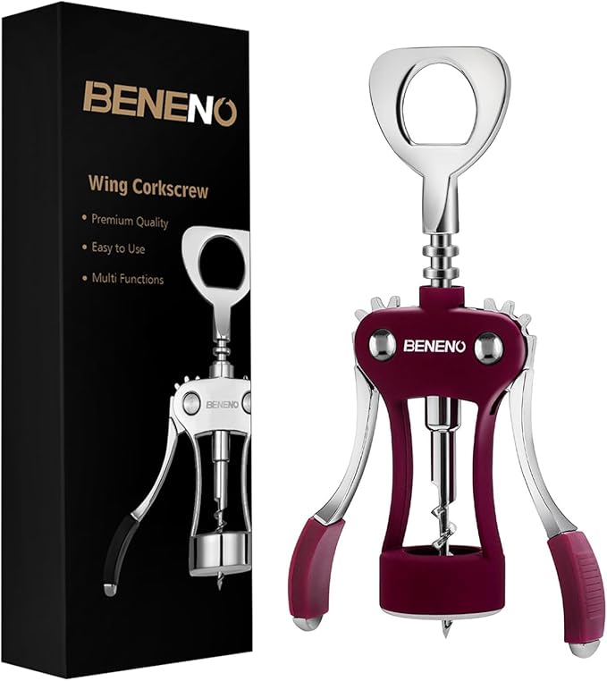 Beneno Wine Opener, Premium Wing Corkscrew Wine Bottle Opener, Dark Green