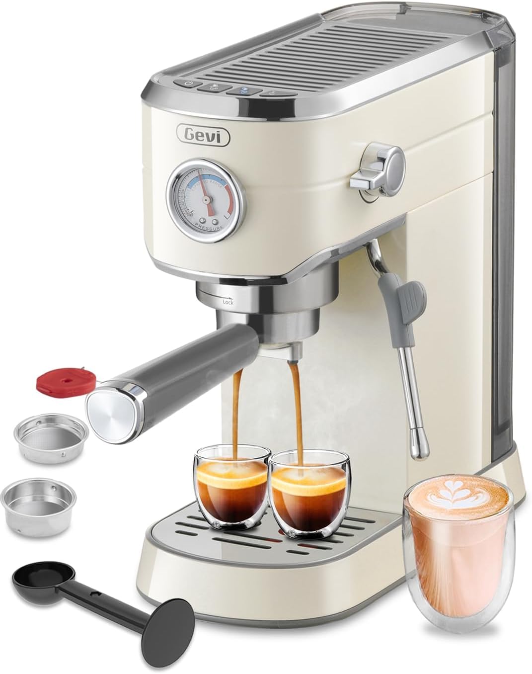 Gevi 20 Bar Compact Espresso Machine for Home,Latte、Cappuccino Coffee Maker
