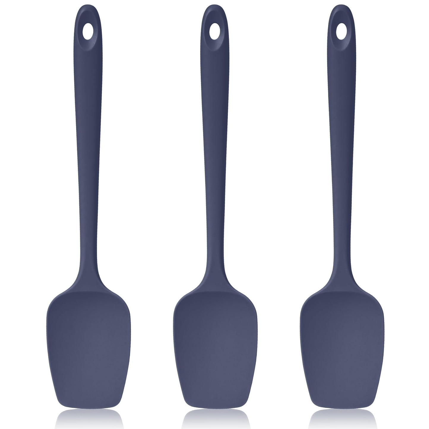 Lilybeam 600ºF Heat Resistant Silicone Spoon Spatula Set of 3, Aqua Sky