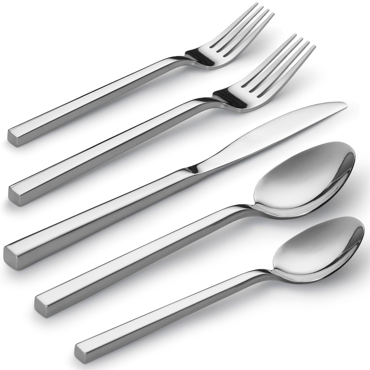 Alata Cube 20-Piece Forged Flatware Set, Service for 4, Mirror Finish