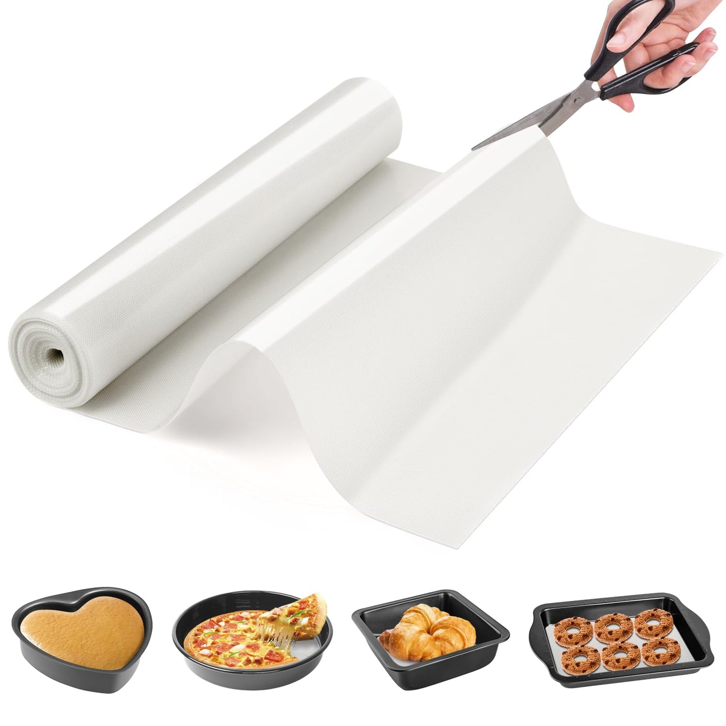 Silicone Baking Mat Roll - Best German Silicone - Heat Resistant Baking Macaron Bread Mat, Non-stick Pastry Mat, Reusable Dough Rolling Mat, Non Slip Countertop Protector Mat, Counter Mat, Oven Mat