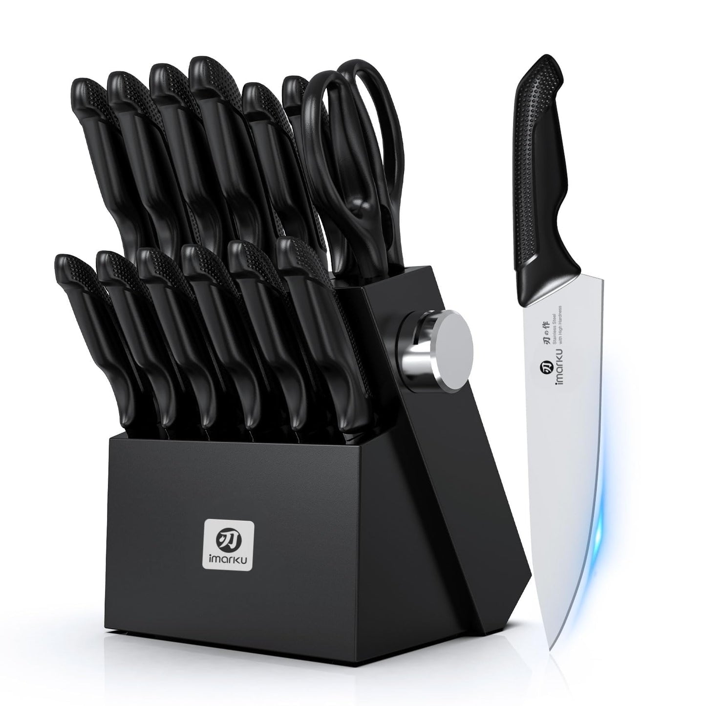 imarku 14-Piece Kitchen Knife Set, High-Carbon Stainless Steel,Pink