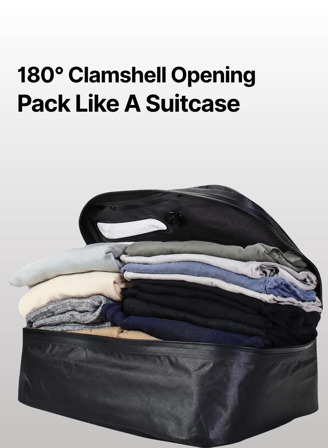 POIXM Vacuum Bags for Travel with Wireless Pump, 180° Open Zipper, IP67 Waterproof, Reusable Space Saver Compression Bags for Backpack, Suitcase, Home Storage(1 Pack + Pump)