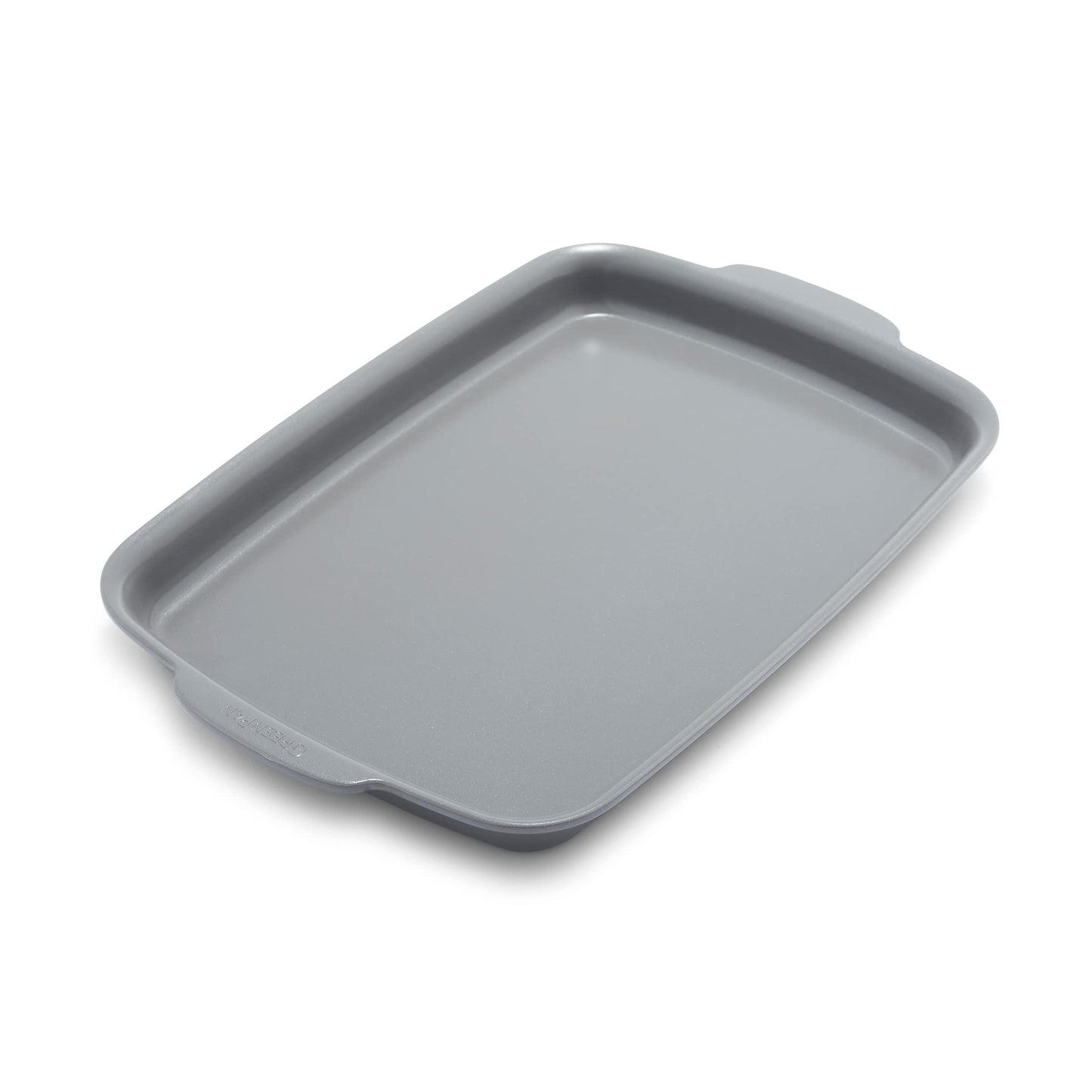 GreenPan Premiere Ovenware Healthy Ceramic Nonstick 13" x 9" Rectangular Baking Pan, Cast Aluminum Bakeware, Warp-Free, Oven and Broiler safe to 600F,Dishwasher Safe, PFAS-Free, Gray
