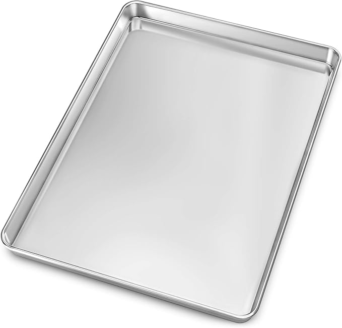 Baking Sheet, Yododo Stainless Steel Baking Pans Tray Cookie Sheet Toaster Oven Tray Pan Cookie Pan, Non Toxic & Healthy, Superior Mirror Finish & Rust Free, Easy Clean & Dishwasher Safe - 23½ inch