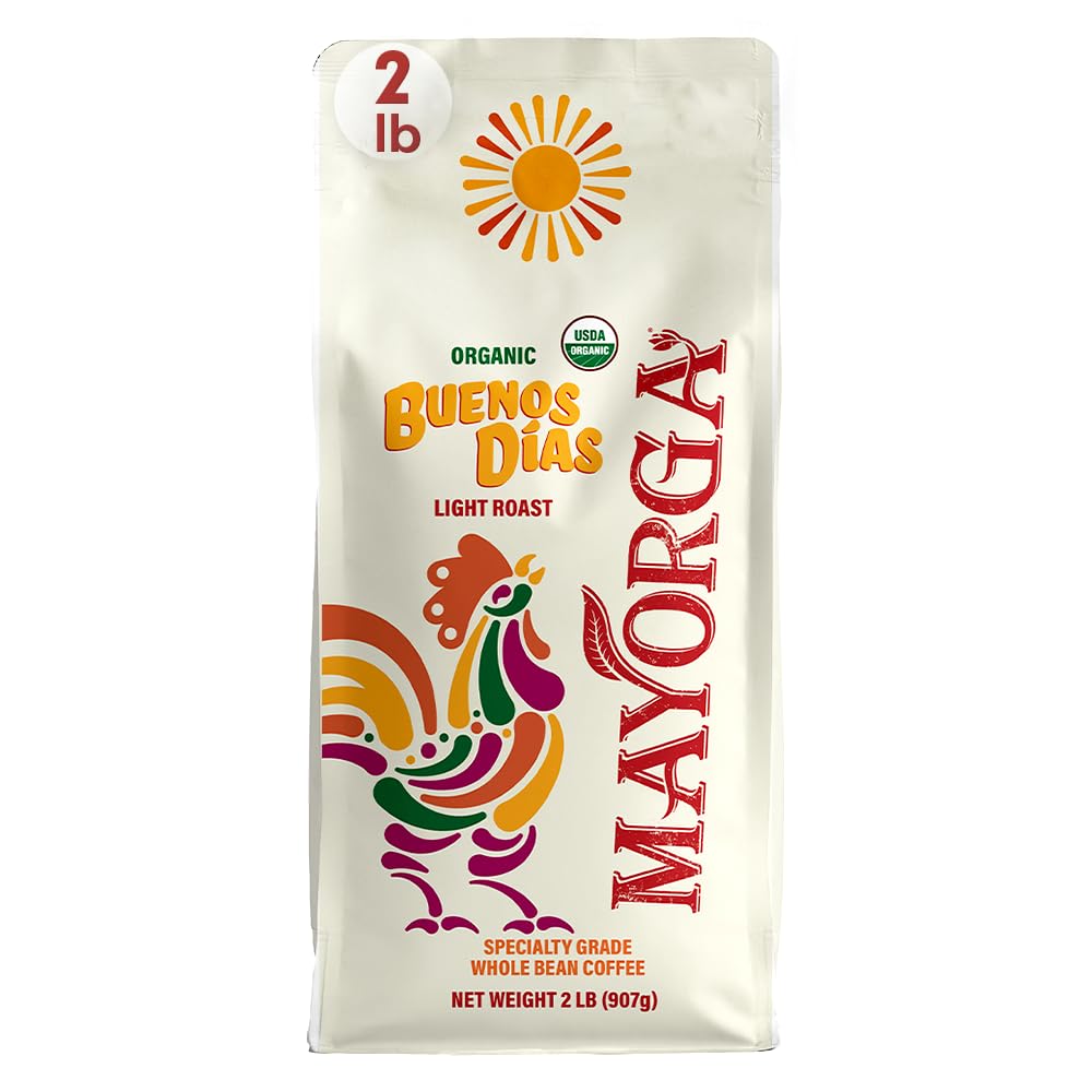 Mayorga Organic Coffee 12oz Cafe Cubano Roast - Dark Roast Whole Bean Coffee Specialty Grade, 100% Arabica, Slow Roasted, Bold and Smooth Flavor with Low Acidity - USDA Organic, Non-GMO, Kosher,