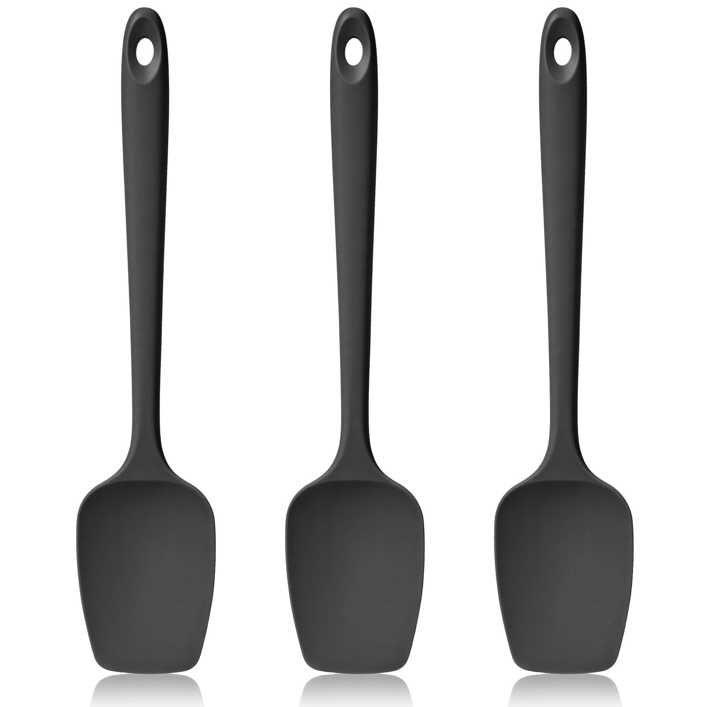 Lilybeam 600ºF Heat Resistant Silicone Spoon Spatula Set of 3, Aqua Sky