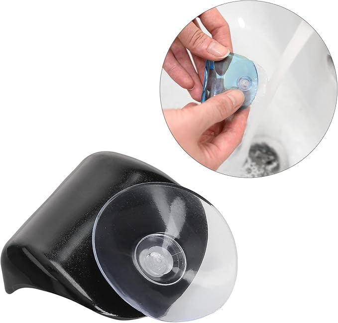 kwmobile 2x Razor Holder with Suction Cup - Self-Adhesive Shaver Wall Mount - Bathroom Organizer for Glass and Tiles - Black