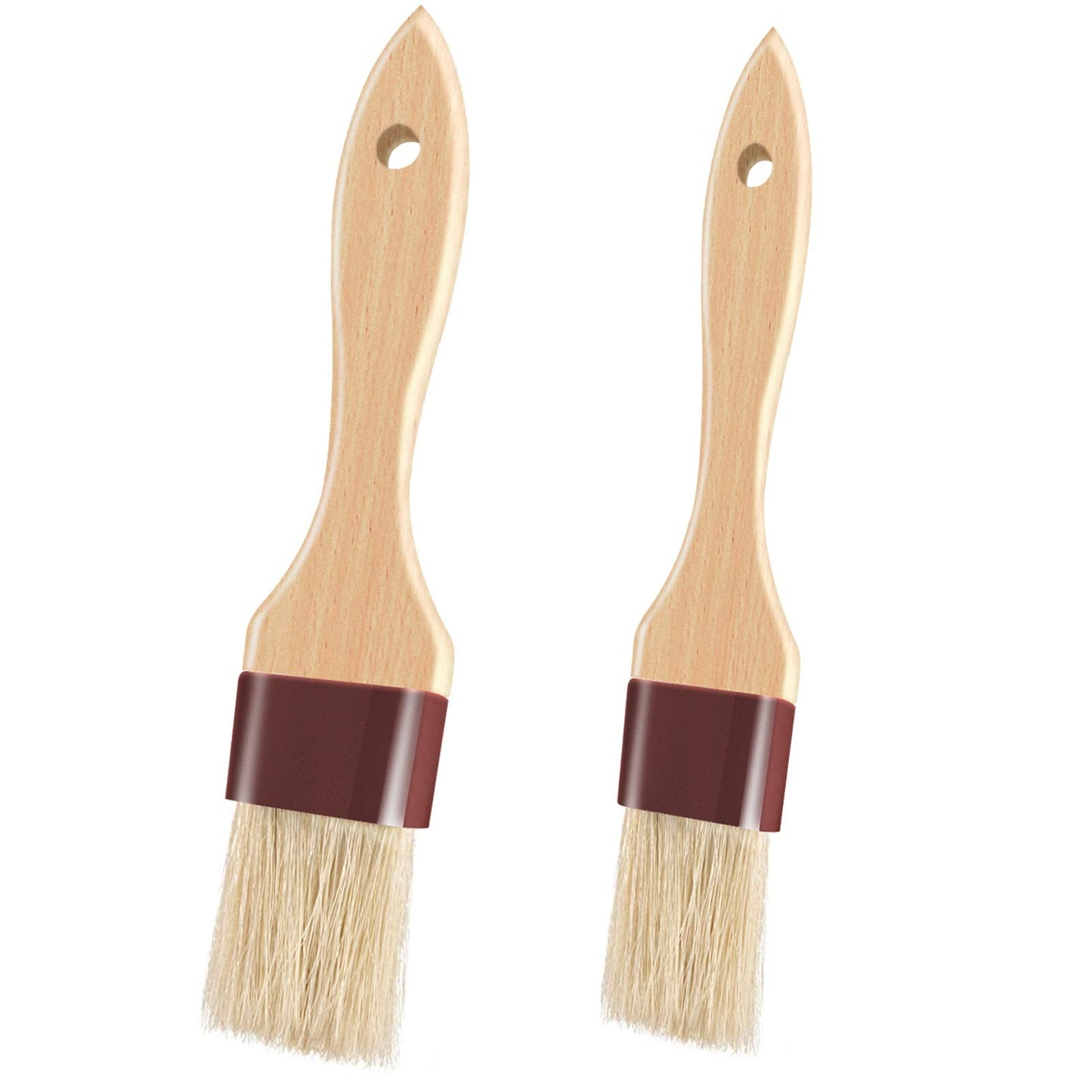 Pastry Brushes for Baking Basting Brush with Boar Bristles and Beech Hardwood Handles Culinary Oil Brush for Barbecue Butter Grill BBQ Sauce Baster Marinade Kitchen Food Cooking Brushes (1 inch)