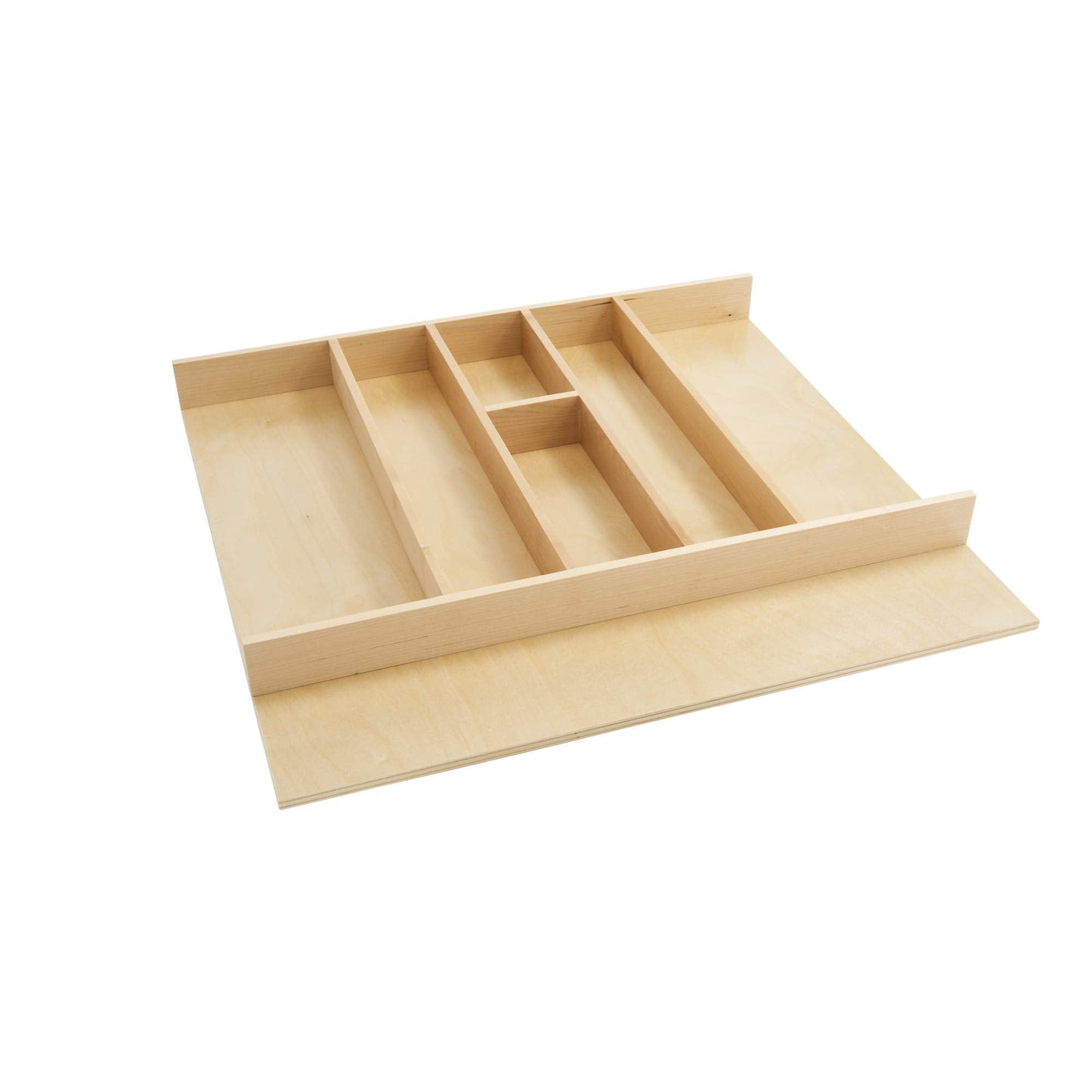 Rev-A-Shelf Custom Trim-to-Fit Silverware Drawer Organizer For Kitchen Utensils, Cutlery Cabinet Storage Divider Insert, 18.5" x 22", Maple Wood, 4WUT-1