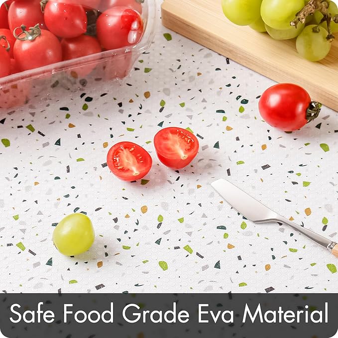 Cooyes Shelf Liner – Premium Non-Adhesive Cabinet and Drawer Liner for Kitchens – Waterproof Shelf Paper with Modern Pattern – Durable EVA Cabinet Mat – Easy to Cut
