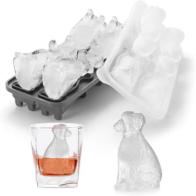 Nax Caki 3D Dachshund Dog Ice Cube Mold Fun Shapes, Dachshund Gifts for Women, Cute Large Craft Ice Mold, Big Dog Ice Cube Trays for Whiskey Cocktails Bourbon