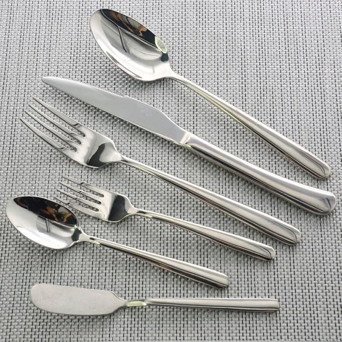36 Piece Stainless Steel Silverware Set for 6 Flatware with Placemat 6Piece